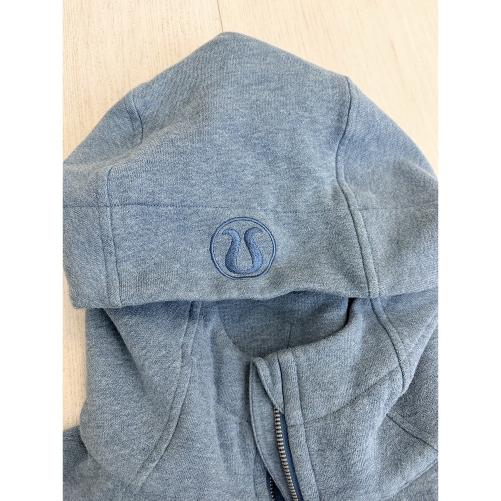 Lululemon Scuba Hoodie Light Cotton Fleece Sz 10 Heathered Illuminight Blue - Picture 2 of 7